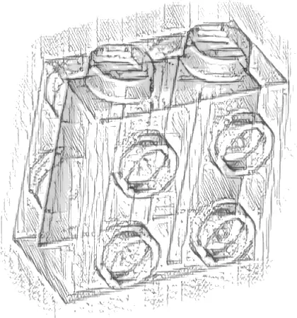 Brick, Modified 1 x 2 x 1 2/3 with Studs on Sides