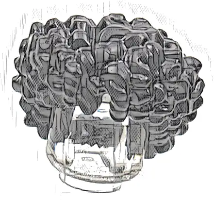 Minifigure, Hair Bushy with Small Center Part