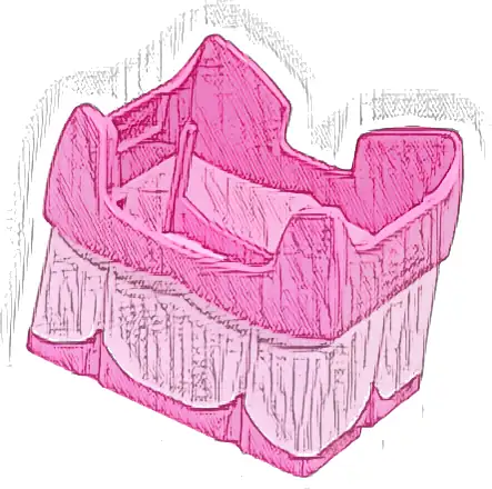 Large Figure Dress with Molded Dark Pink Trim Pattern (Super Mario Peach)