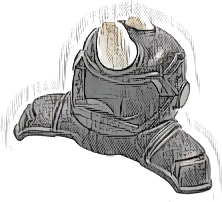 Minifigure, Headgear Helmet with Shoulder Pads with White Rhinoceros Horns Pattern