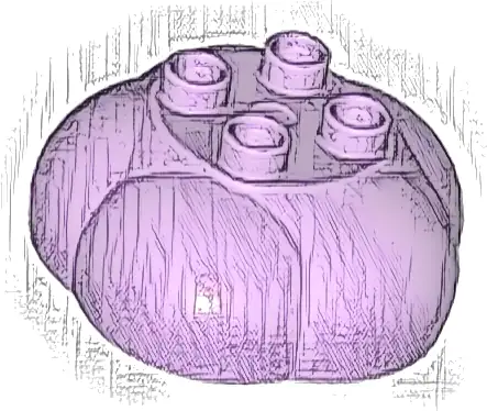 Duplo, Plant Tree Top / Bush 4 x 4 with 4 Top Studs and Curved Sides