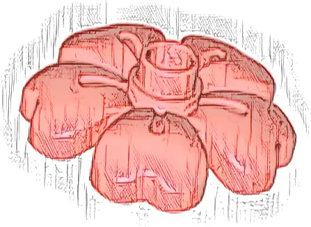 Duplo, Plant Flower 3 x 3 with 5 Leaves and Top Stud