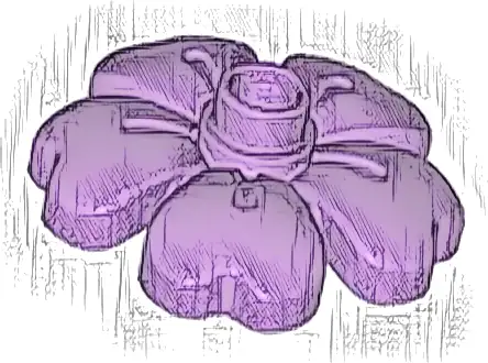 Duplo, Plant Flower 3 x 3 with 5 Leaves and Top Stud