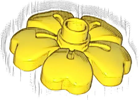 Duplo, Plant Flower 3 x 3 with 5 Leaves and Top Stud