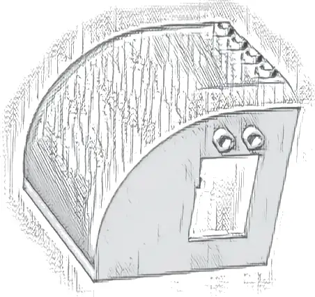 Część LEGO® 84205 Pojazd, dach przyczepy kempingowej 6 x 6 x 5 połowa z 4 studami na górze i 2 studami oraz oknem po obu stronach