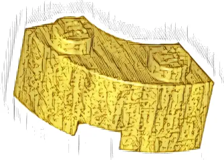 Brick, Round Corner 2 x 2 Macaroni with Stud Notch and Reinforced Underside