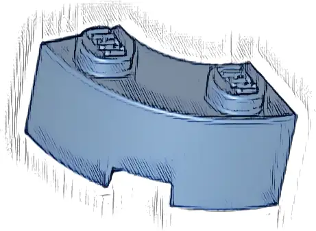 Brick, Round Corner 2 x 2 Macaroni with Stud Notch and Reinforced Underside