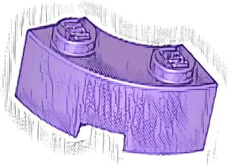 Brick, Round Corner 2 x 2 Macaroni with Stud Notch and Reinforced Underside