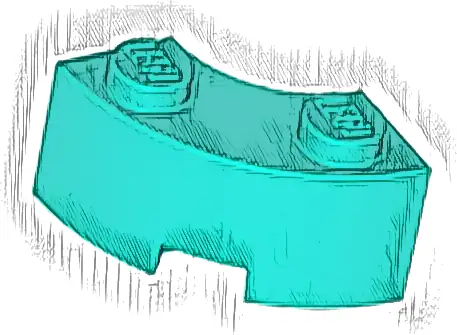 Brick, Round Corner 2 x 2 Macaroni with Stud Notch and Reinforced Underside