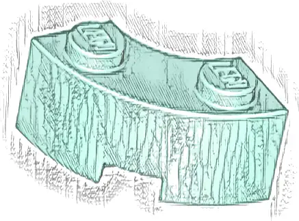 Brick, Round Corner 2 x 2 Macaroni with Stud Notch and Reinforced Underside