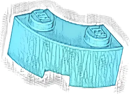 Brick, Round Corner 2 x 2 Macaroni with Stud Notch and Reinforced Underside