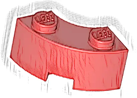 Brick, Round Corner 2 x 2 Macaroni with Stud Notch and Reinforced Underside