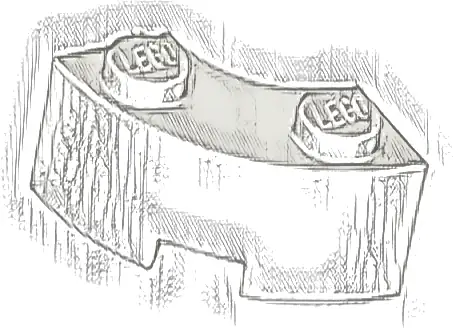 Brick, Round Corner 2 x 2 Macaroni with Stud Notch and Reinforced Underside