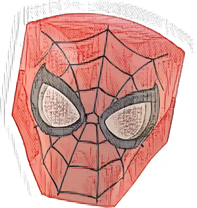 Large Figure Armor, Smooth with 2 x 2 Round Brick Attachment with Black Spider Web Spider-Man Mask Pattern