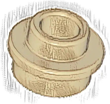 Plate, Round 1 x 1 with Open Stud