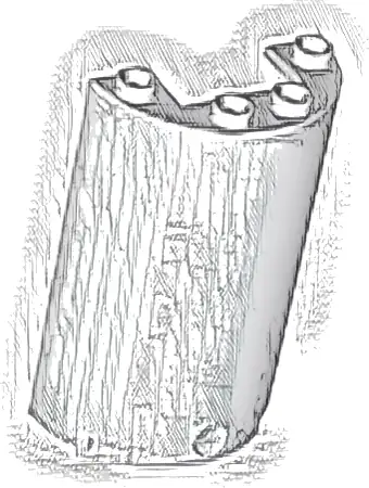 Cylinder Half 2 x 4 x 5 with 1 x 2 Cutout