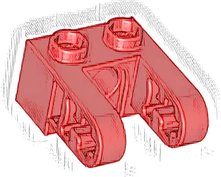 Technic, Brick 1 x 2 with Hole and Dual Liftarm Extensions