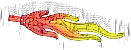 Wave Rounded Straight Large with Bar End (Flame) with Marbled Trans-Yellow Pattern