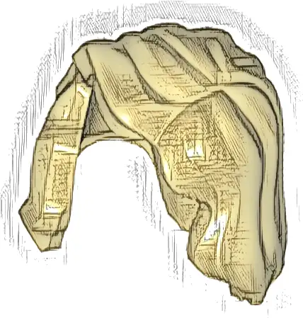 Minifigure, Hair Female Mid-Length with Part over Right Shoulder