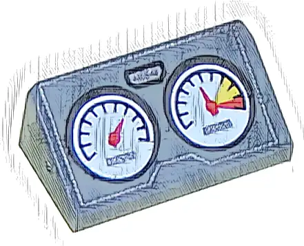 Slope 30 1 x 2 x 2/3 with 2 Gauges and Silver Outline Pattern