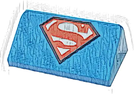 Slope 30 1 x 2 x 2/3 with Superheroes / Superman 'S' Logo Pattern