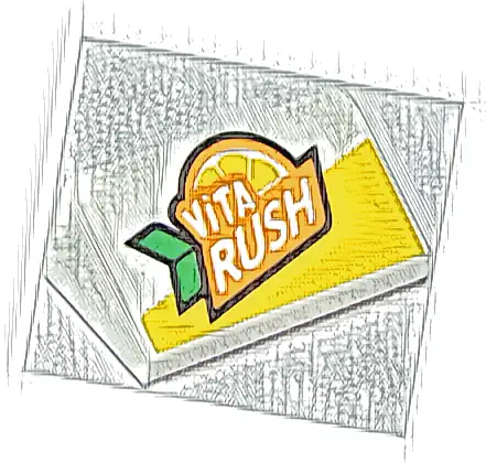 Slope 30 1 x 2 x 2/3 with 'ViTA RUSH' Pattern