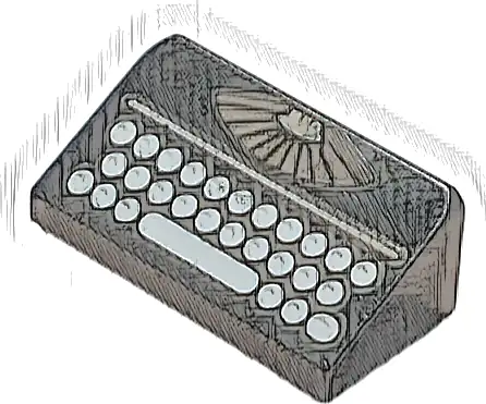 Slope 30 1 x 2 x 2/3 with Manual Typewriter Vintage Keyboard Pattern