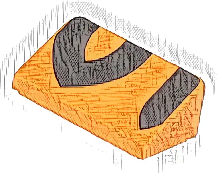 Slope 30 1 x 2 x 2/3 with Black Tiger Stripes Pattern