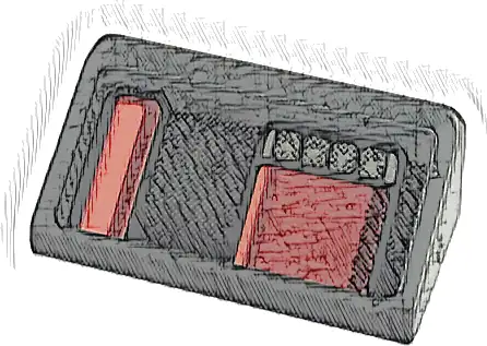 Slope 30 1 x 2 x 2/3 with Red Taillights with Black Outline Pattern Model Left Side (Sticker) - Set 42126