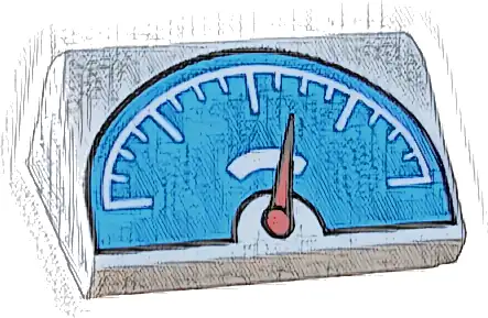 Slope 30 1 x 2 x 2/3 with Dark Azure Weight Scale with Red Pointer Pattern