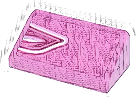 Slope 30 1 x 2 x 2/3 with White, Magenta and Bright Pink Wavy Lines Pointed Pattern Model Left Side (Sticker) - Set 77241