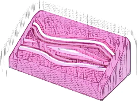 Slope 30 1 x 2 x 2/3 with White, Magenta and Bright Pink Wavy Lines Pattern Model Right Side (Sticker) - Set 77241