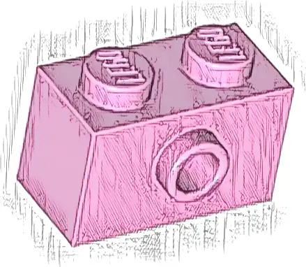 Brick, Modified 1 x 2 with Stud on Side with Bottom Stud Holder