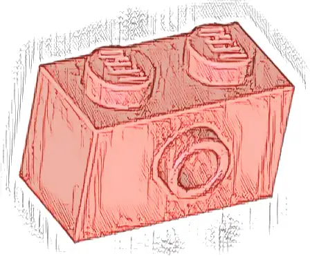 Brick, Modified 1 x 2 with Stud on Side with Bottom Stud Holder