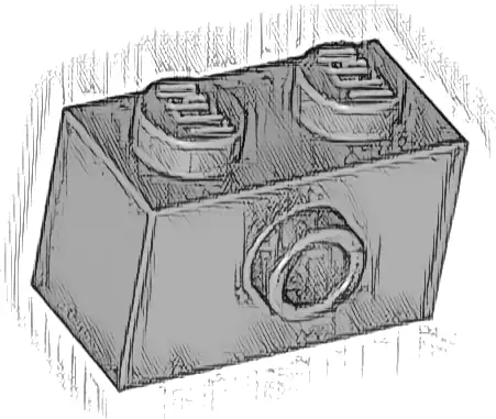 Brick, Modified 1 x 2 with Stud on Side with Bottom Stud Holder