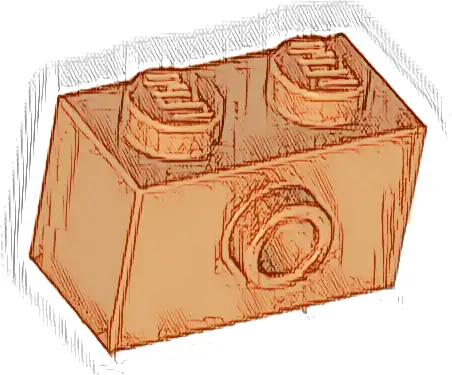 Brick, Modified 1 x 2 with Stud on Side with Bottom Stud Holder