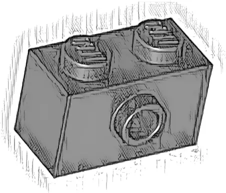 Brick, Modified 1 x 2 with Stud on Side with Bottom Stud Holder