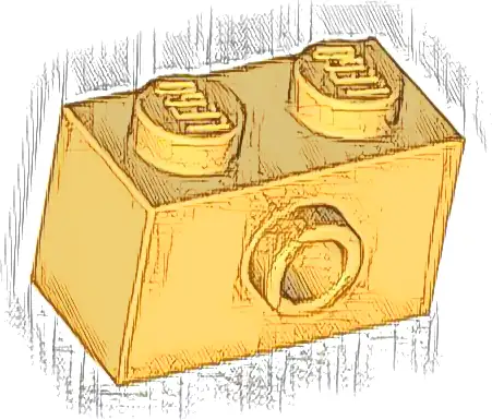 Brick, Modified 1 x 2 with Stud on Side with Bottom Stud Holder