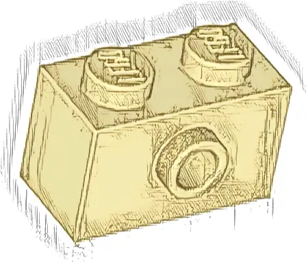 Brick, Modified 1 x 2 with Stud on Side with Bottom Stud Holder