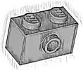 Klocek, Zmodyfikowany 1 x 2 z Wypustką z Boku i Dolnym Uchwytowym Gniazdem