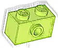 Klocek, Zmodyfikowany 1 x 2 z Wypustką z Boku i Dolnym Uchwytowym Gniazdem