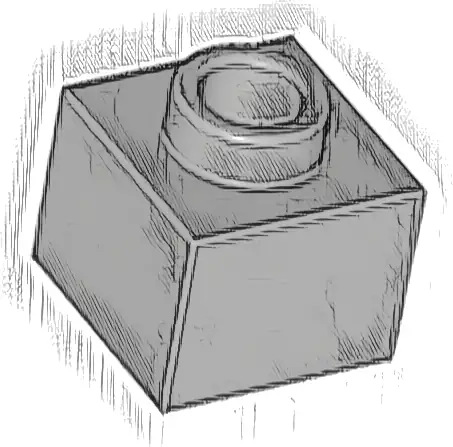 Brick, Modified 1 x 1 x 2/3 with Open Stud