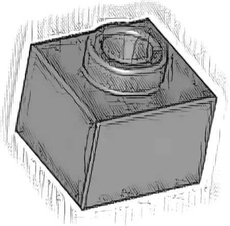 Brick, Modified 1 x 1 x 2/3 with Open Stud