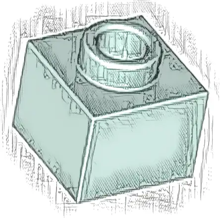 Brick, Modified 1 x 1 x 2/3 with Open Stud