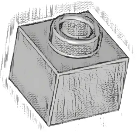 Brick, Modified 1 x 1 x 2/3 with Open Stud