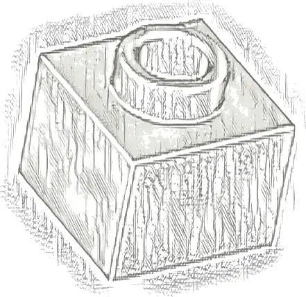 Brick, Modified 1 x 1 x 2/3 with Open Stud