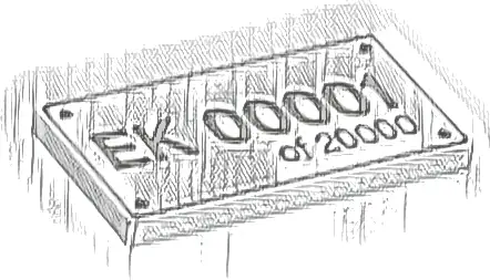 Tile 2 x 4 with Gray Outlined 'EK xxxxx of 20000' Pattern from Set 41999