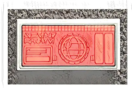 Tile 2 x 4 with Digital Display Screen with SW Death Star Map Pattern Model Left Side (Sticker) - Set 75291