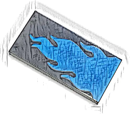 Tile 2 x 4 with Dark Azure Flame Pattern