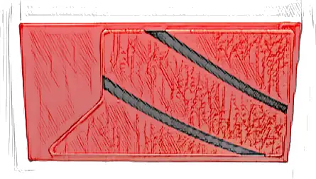 Tile 2 x 4 with Black Curved Stripes Pattern Model Left Side (Sticker) - Set 76916